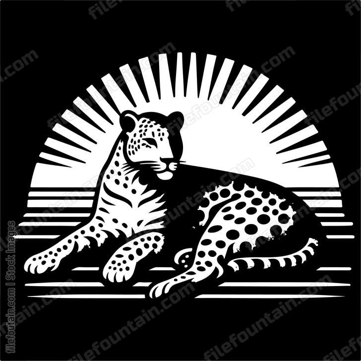 Leopard resting in the shade seeking relief from the midday heat