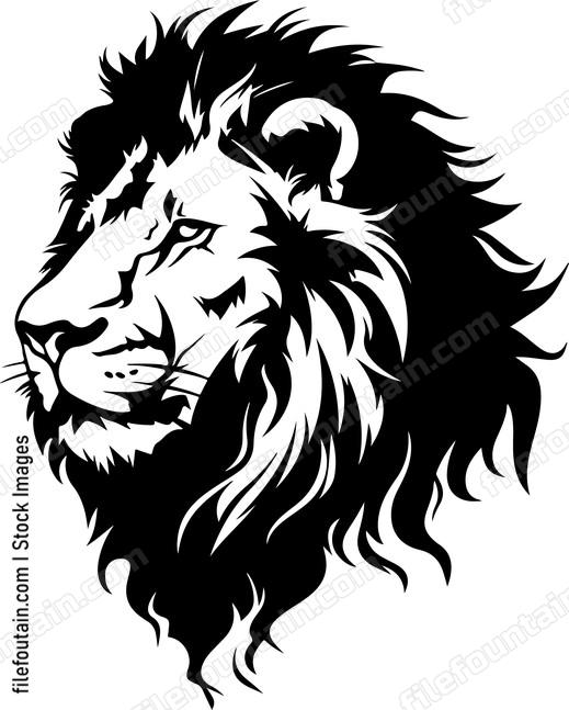 Lion head silhouette