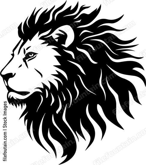 Lion head silhouette