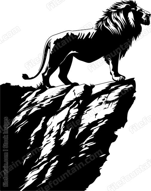 Lion On A Cliff