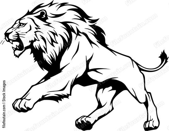 lion running