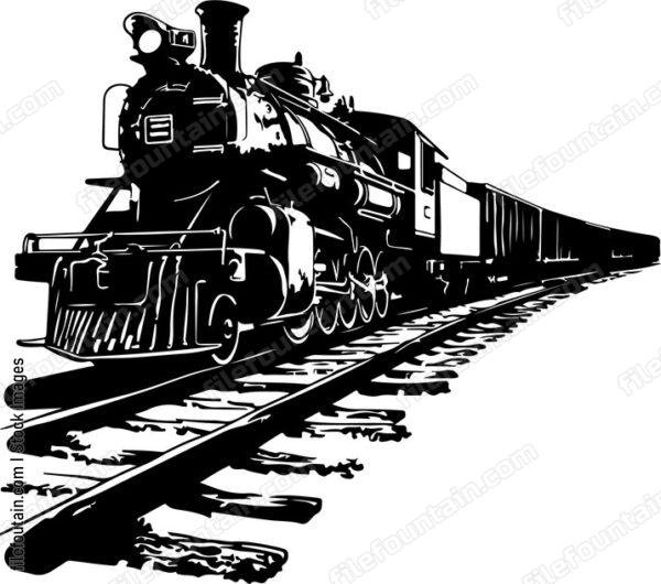Locomotive train with boxcars