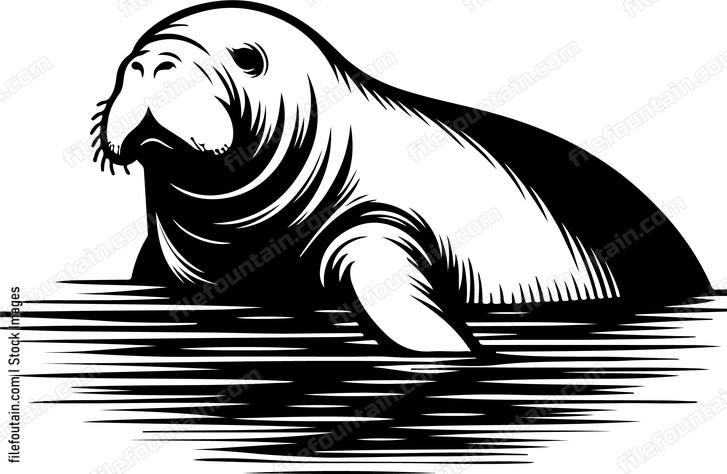 ManateexpeacefullyxglidingxthroughxthexcalmxwatersxofxanxAmazonianxtributaryx