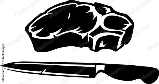 Meat knife meat and knife