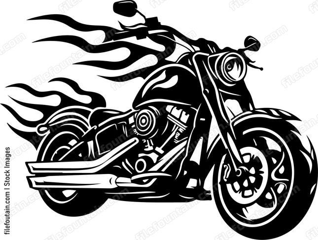 Motorcycle On Flames