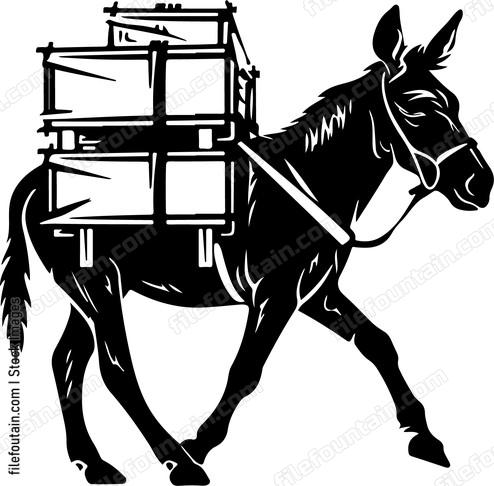 Mule Loaded With Cargo