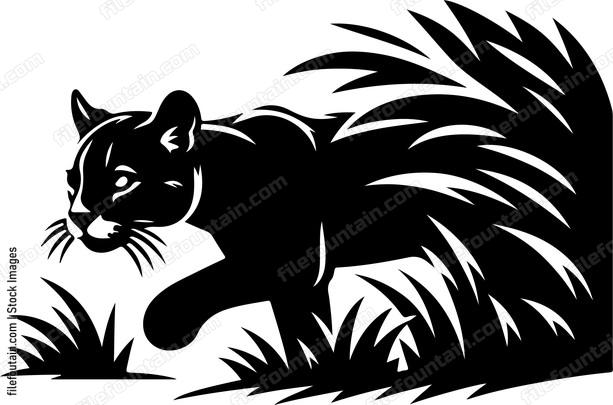 Ocelot stealthily moving through the underbrush in search of prey