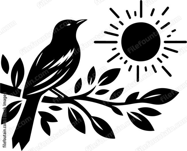 oriole basking in the warmth of the midday sun