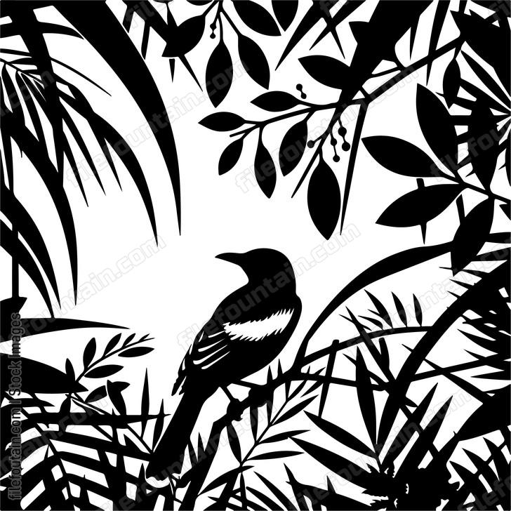 oriole camouflaging itself amidst tropical foliage