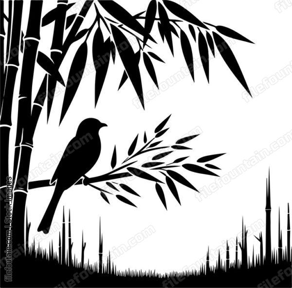 oriole capturing a moment of stillness in a bamboo grove
