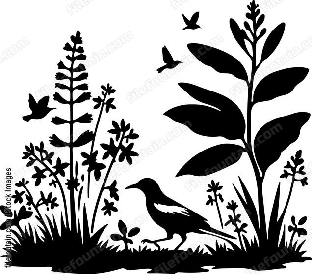 oriole exploring a garden filled with endemic plants