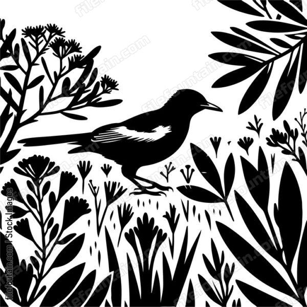 oriole exploring a garden filled with endemic plants