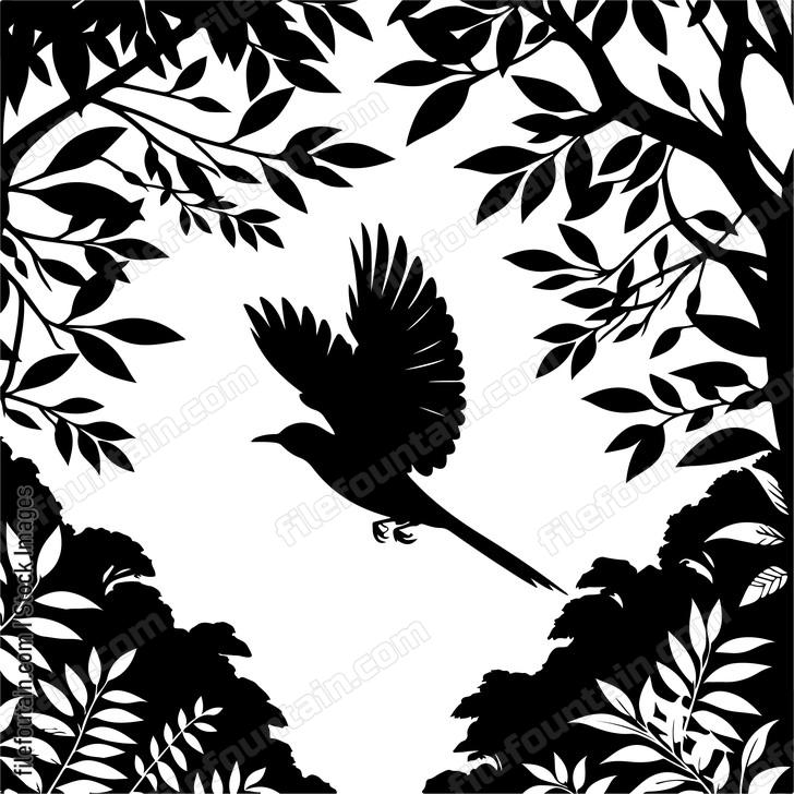 oriole gliding gracefully through a rainforest canopy