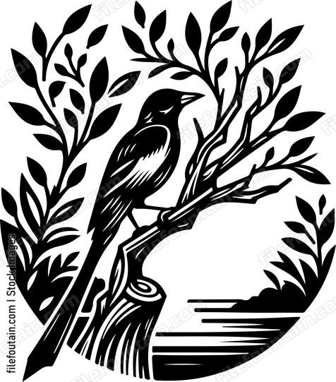 oriole observing its surroundings from a tall tree