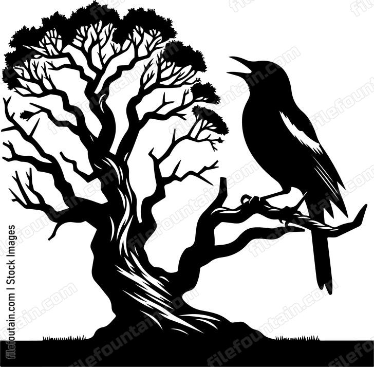 oriole perching on an ancient tree with historical significance