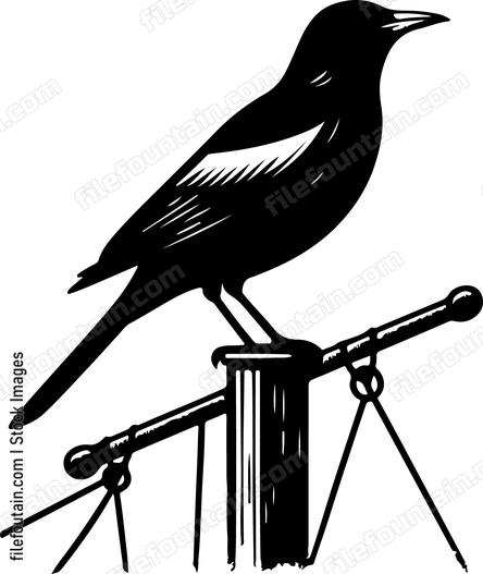 oriole resting on a boats mast during a coastal journey