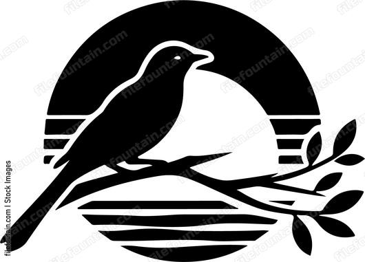 oriole silhouetted against the backdrop of a fiery sunset