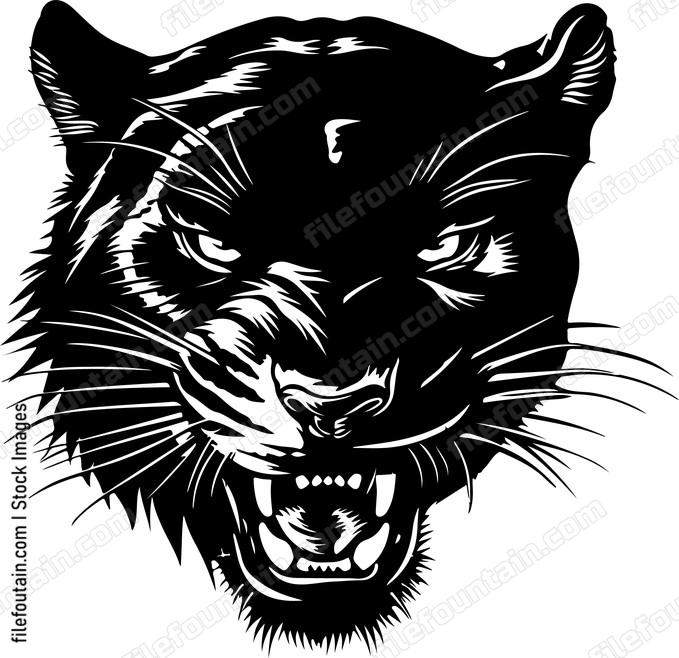 Panther Mascot Angry Head