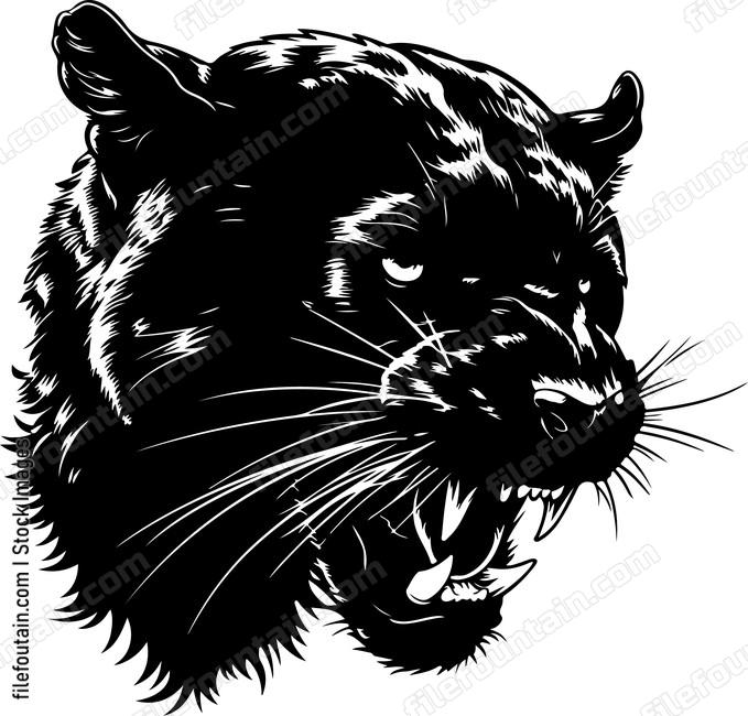 Panther Mascot Angry Head