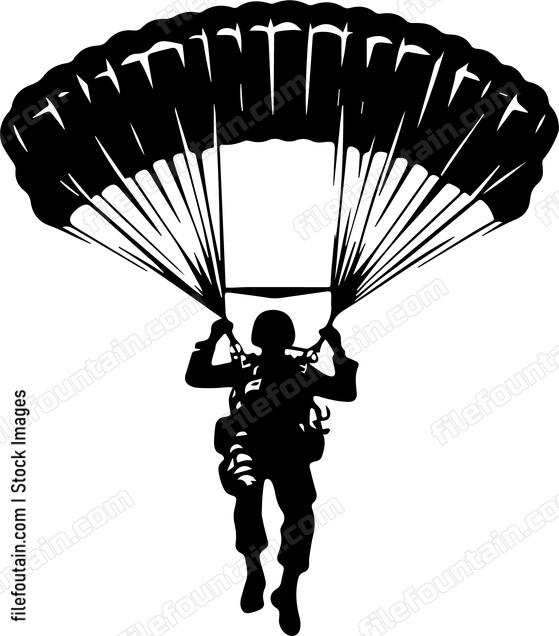 Paratrooper On A Parachute
