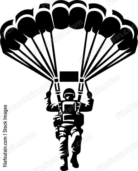 Paratrooper With Parachute