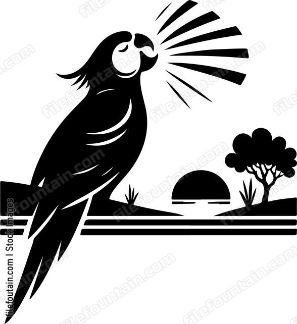 Parrot serenading the dawn with its melodious calls