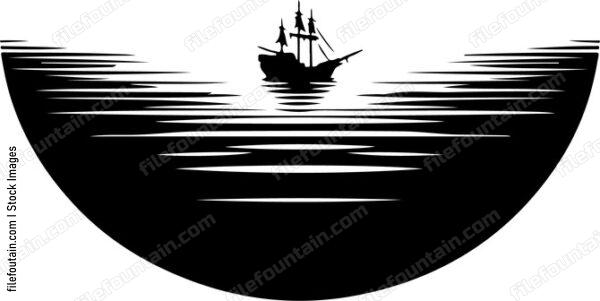 pirate ship resting on a bay