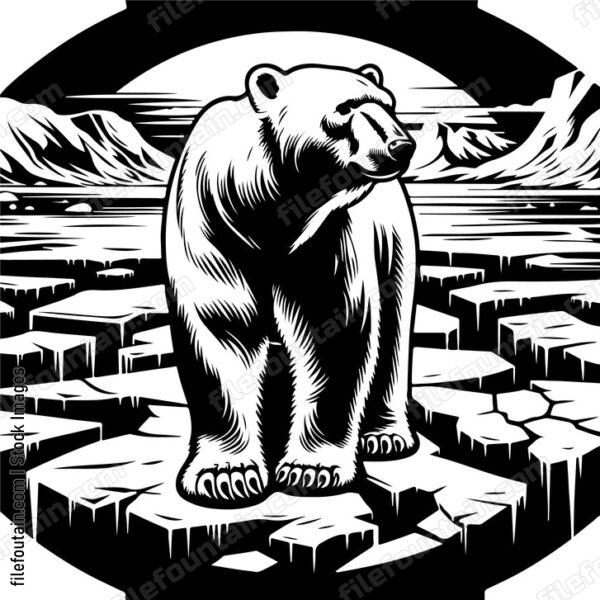 Polar Bear Standing Arctic Ice