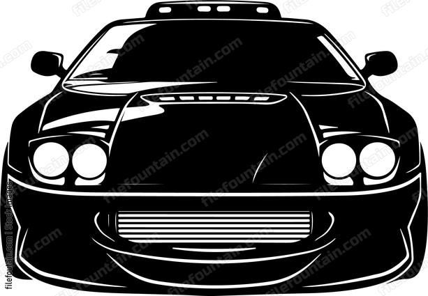 Police car front view