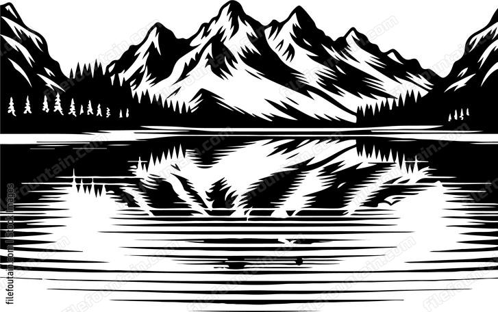 Reflectionsxofxnearbyxmountainsxadornedxwithxsnowxmirroredxinxthexlakesxsurfacex