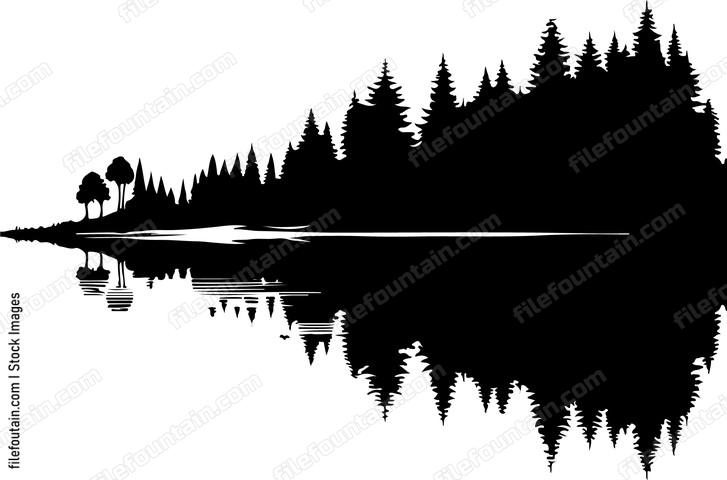 Reflectionxofxaxnearbyxforestxcompletexwithxitsxnocturnalxinhabitantsxonxthexlakex