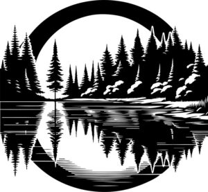 Reflectionxofxaxnearbyxforestxcompletexwithxitsxnocturnalxinhabitantsxonxthexlakex