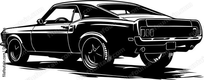 Retro Muscle Car Back