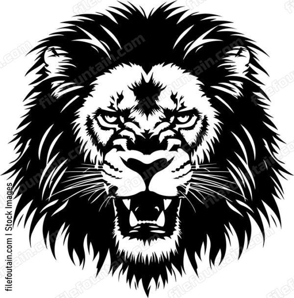 Roaring Lion Head Face