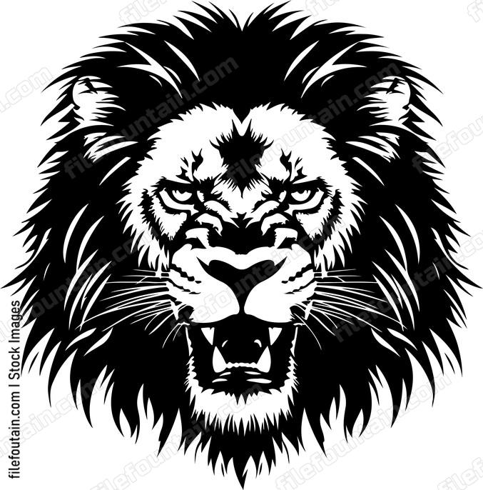 Roaring Lion Head Face