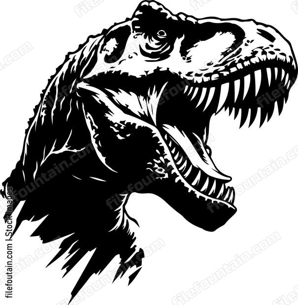 Roaring t rex Head