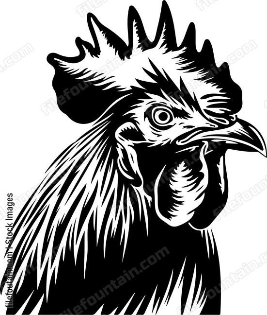 Rooster Head Crowing