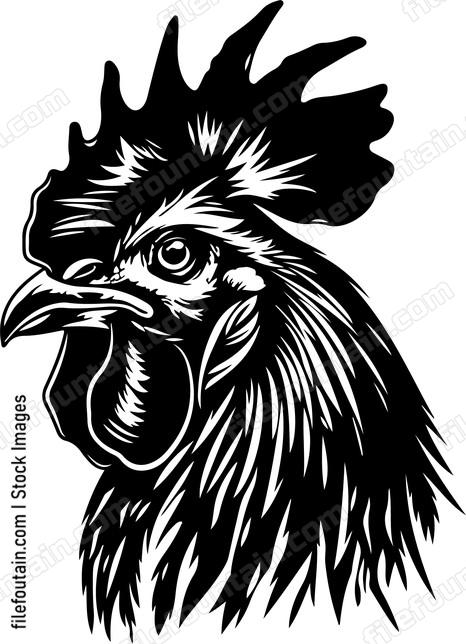 Rooster Head Crowing