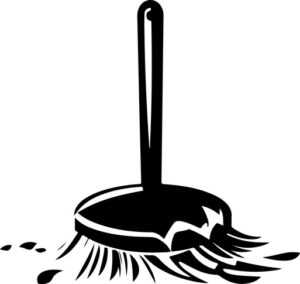 Round brush messy floor