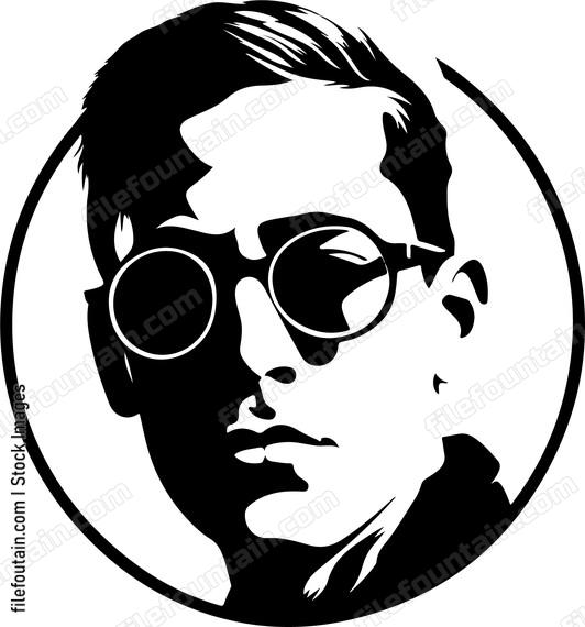 Round framed glasses guy
