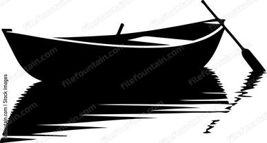 Rowboat gently rocking on the serene waters of the lake at night