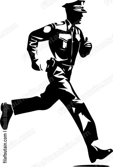 Running Police Officer