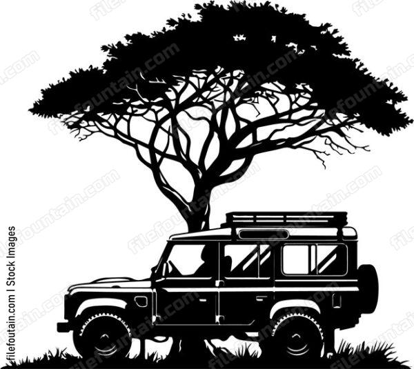 Safari Tree And Car
