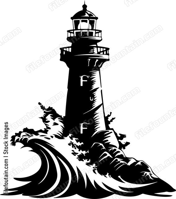 Sea Storm And Lighthouse