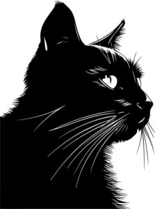 Shadowy cat profile
