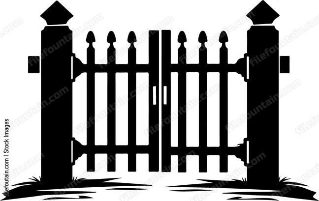 Shadowy garden gate