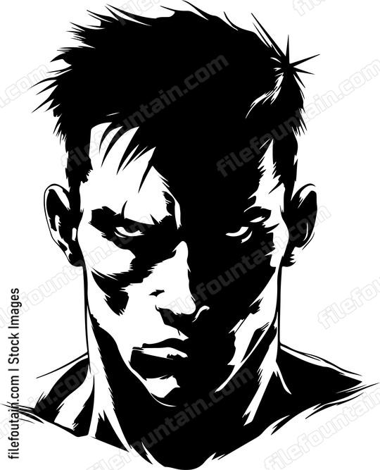 Shadowy male face
