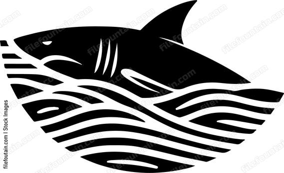 shark in ocean water waves