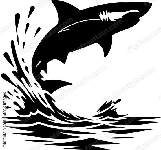 Shark leaping out of the water during a hunt