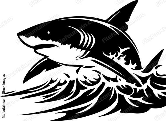 Shark Swimming In Waves